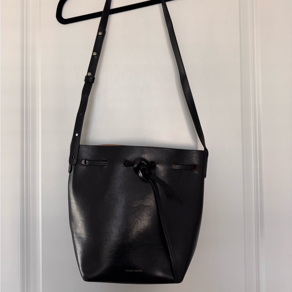 Mansur Gavriel Black Leather Shoulder Bag